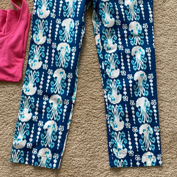 Lilly Pulitzer Cocoanut Walk Crop Indigo Get In Line - Picture 3 of 8